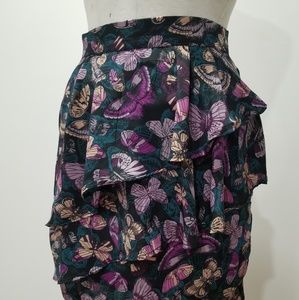 Butterfly Print High Waisted Skirt